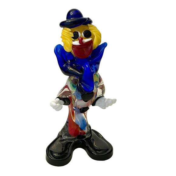 Vintage Murano Italy Art Glass 8” CIRCUS CLOWN FIGURINE Fratelli Pitau Sculpture - Picture 6 of 6